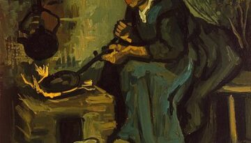 "Peasant Woman Cooking by a Fireplace" by Vincent Van Goh